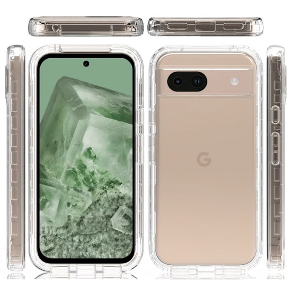 Google Pixel 8 Heltäckande Premium 3D Skal 3in1 ThreeSixty Clear