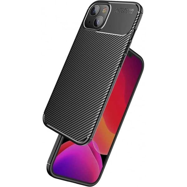 iPhone 15 Iskunkestävä ohut kansi FullCarbon V4 Black
