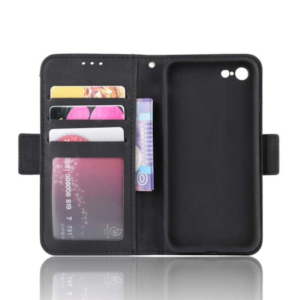 iPhone 8 Plus Pung-etui PU-læder 6-LOMMES Winston V3 Black