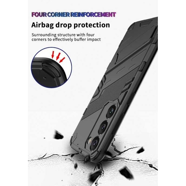Samsung A15 5G stødsikkert cover med Kickstand ThinArmor V2 - Sort Black