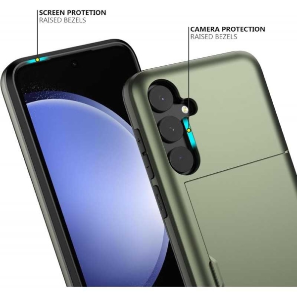 Samsung S24 Ultra Stöttåligt Skal Kortfack StreetWise - Grön