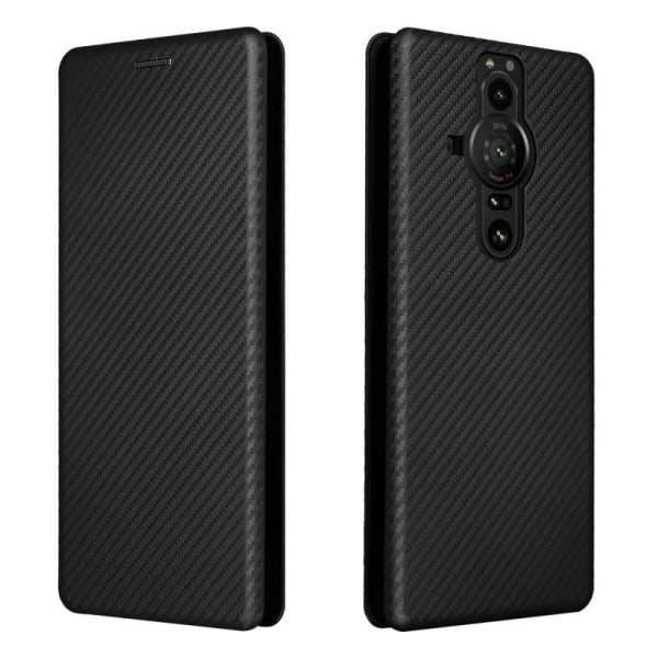 Xperia Pro-I Flip Case Kortrum CarbonDreams Black