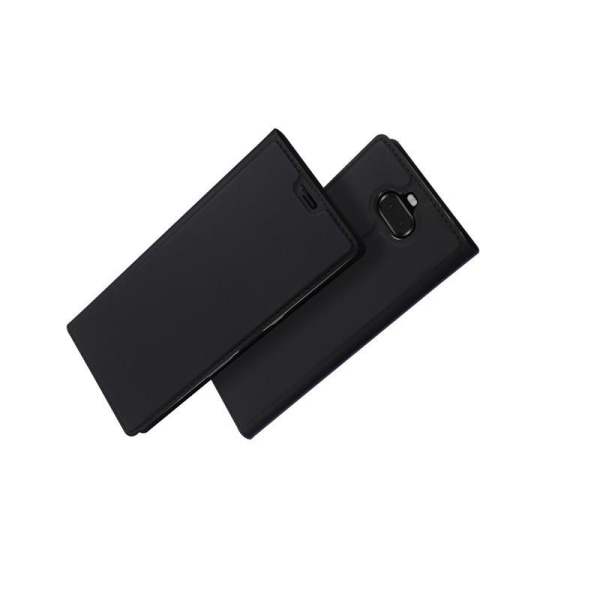 Xperia 10 Flip Case Skin Pro korttilokerolla Black