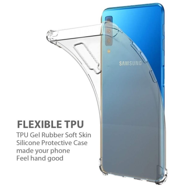 Samsung A7 2018 iskuja vaimentava silikonikuori Shockr Transparent