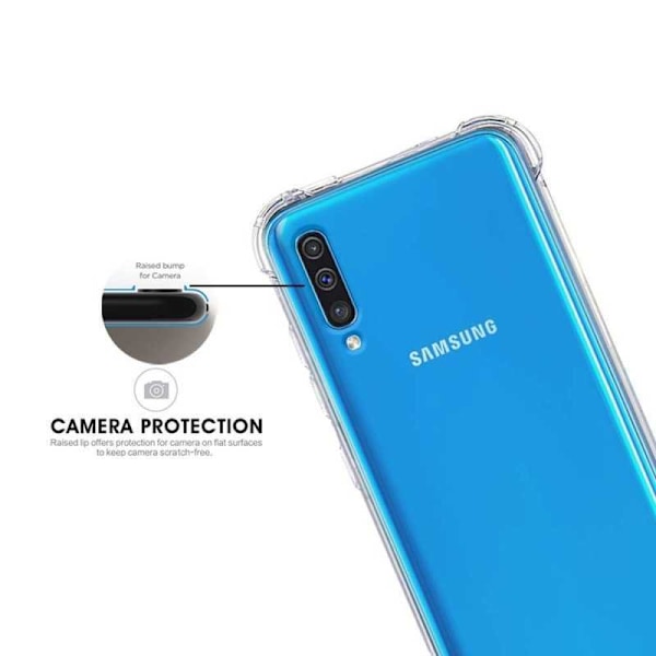 Samsung A50 stødabsorberende silikonecover Shockr (SM-505FN) Transparent
