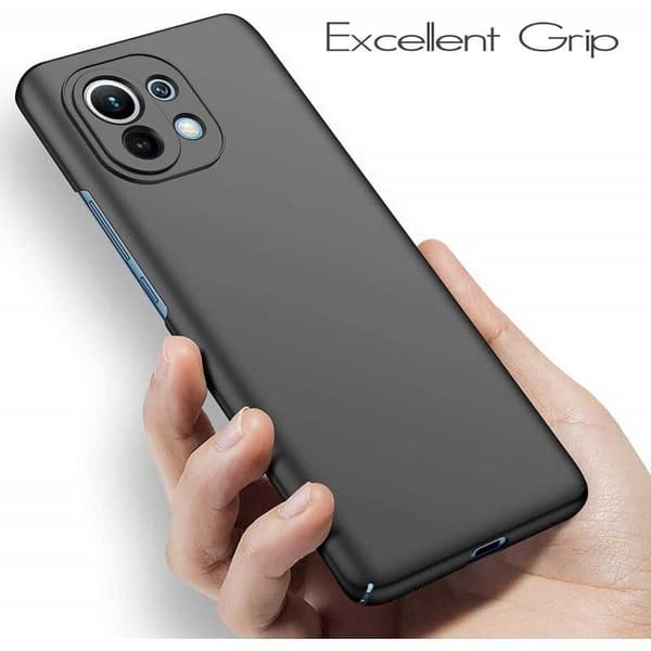 Xiaomi Mi 11 Ultra-ohut kumipinnoitettu mattamusta Cover Basic V2 Black