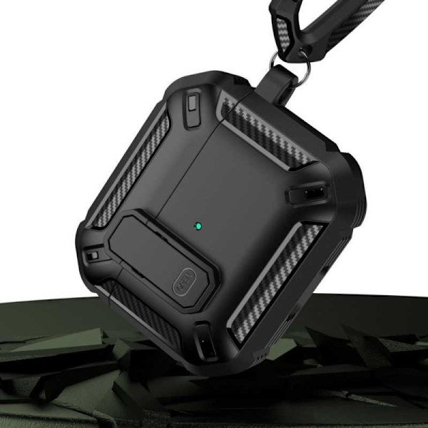 Airpods Pro X-Carbo Stöttåligt Skal med Karbinhake Nordcell™ Svart