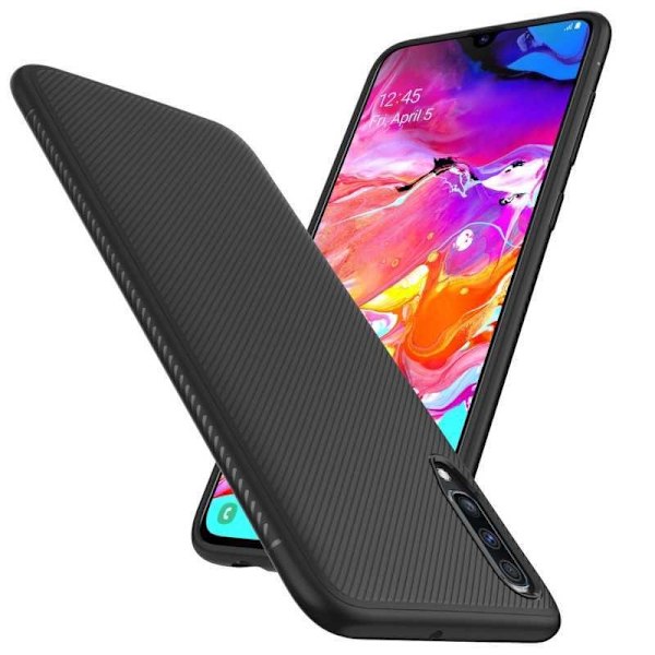 Samsung A70 Iskunkestävä kuori FullCarbon V3 Black