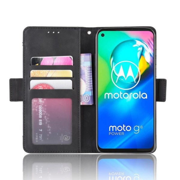 Motorola G8 Power Wallet Case PU Læder 6-SLOT Winston V3 Black