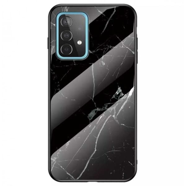 Samsung A52 / A52s 4G / 5G Marble Shell 9H Tempered Glass Back Glassback V2 MultiColor Svart/Vit