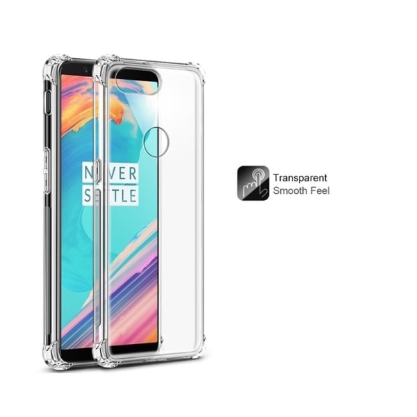 OnePlus 5 iskuja vaimentava silikonikuori Shockr Transparent