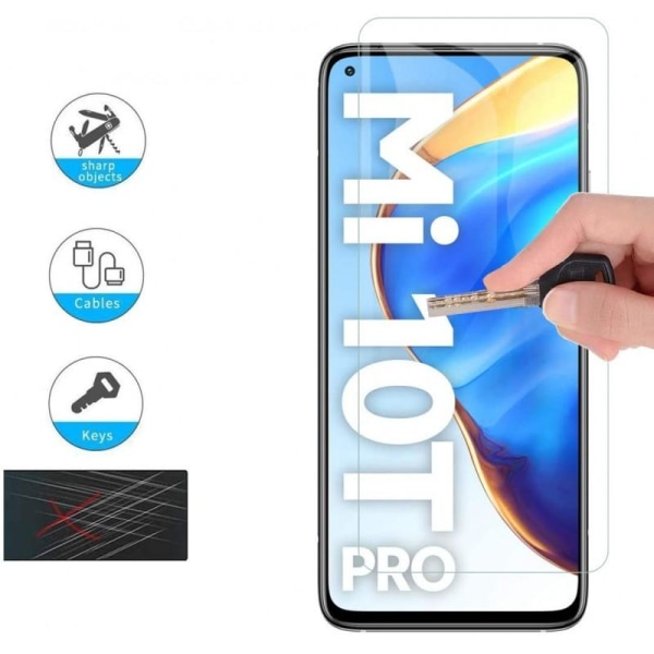 2-PACK Xiaomi Mi 10T / 10T Pro hærdet glas 0,26 mm 2,5D 9H Transparent