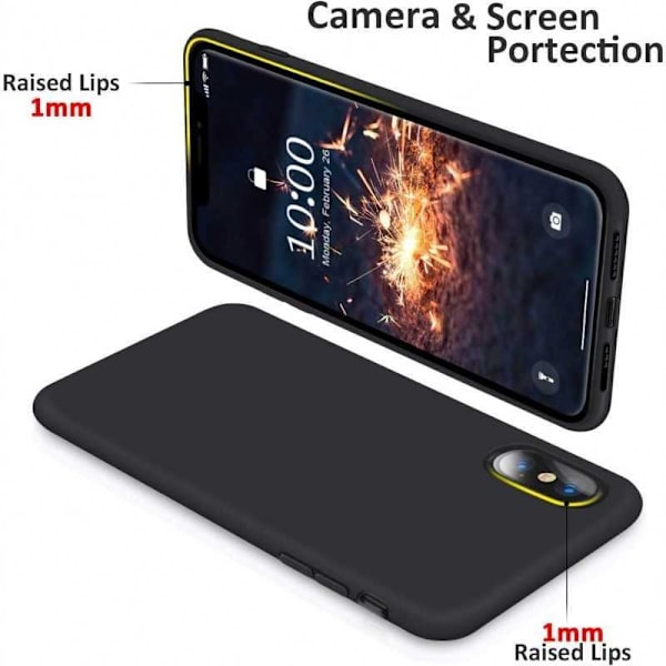 iPhone X gummibelagt mat sort silikonecover Svart