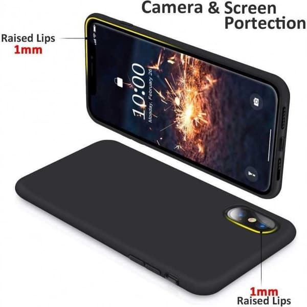 iPhone X kuminen mattamusta silikonikuori Svart