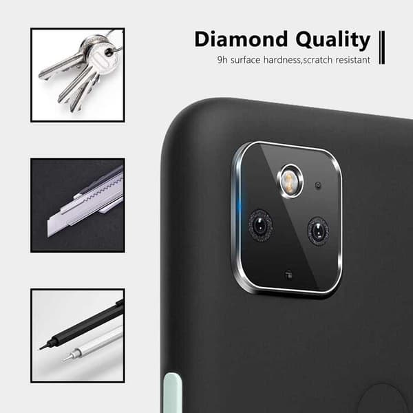 Google Pixel 4a 5G Kamera Linsskydd Härdat Glas Transparent