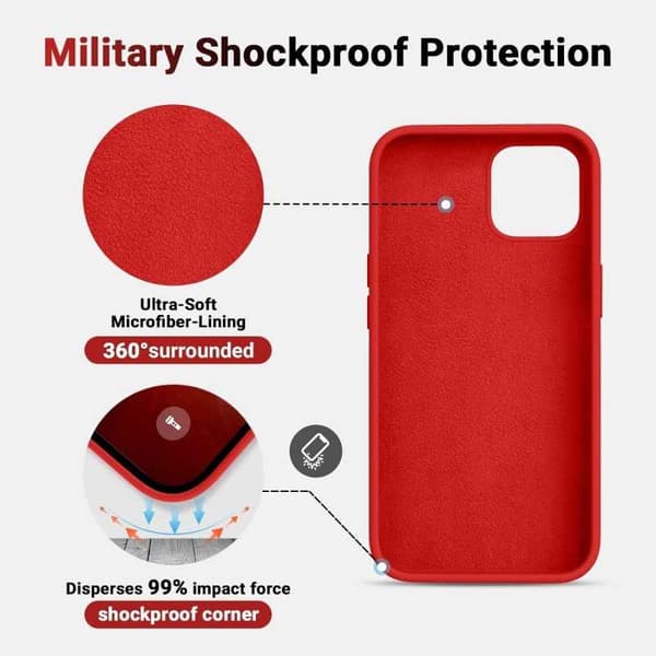 Gummibelagt Stöttåligt Skal iPhone 14 Pro - Röd