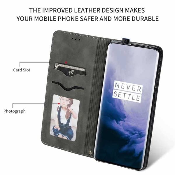 OnePlus 8 Flipfodral Kortfack Mocka Svart