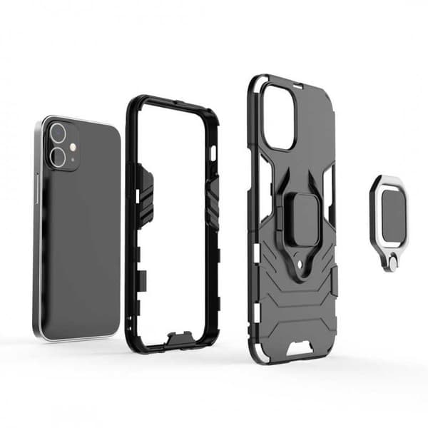 iPhone 12 Mini Stöttåligt Skal med Ringhållare ThinArmor Svart