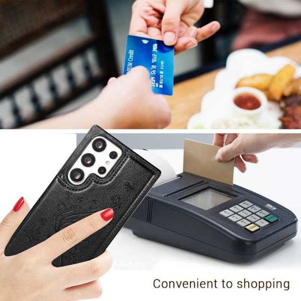 Samsung S24 Ultra Stødsikker Cover Kortholder 3-SLOT Flippr V2 - Sort