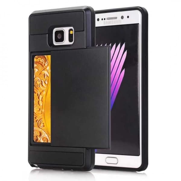 Samsung Note 8 iskunkestävä kotelo korttipaikalla Black
