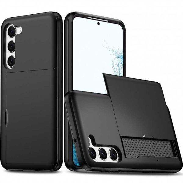 Samsung S23 Plus Stöttåligt Skal Kortfack StreetWise Black