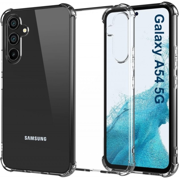 Samsung A54 5G Stöttåligt Skal med Förstärkta Hörn Transparent