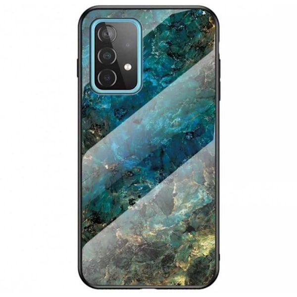 Samsung A52 / A52s 4G / 5G Marmorskal 9H Härdat Glas Baksida Glassback V2 MultiColor Svart/Guld