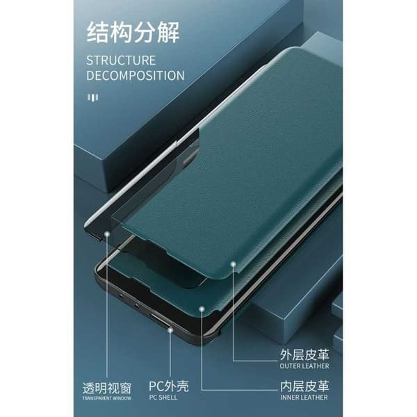 Samsung A32 5G & A13 5G Stilrent Smart View Fodral - Grön Grön