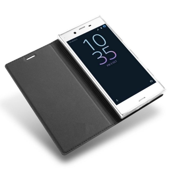 Xperia L1 Flip Case Skin Pro korttilokerolla Svart