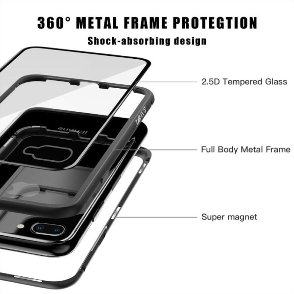 iPhone 7 Exclusive Full dekning Premium Cover Glassback V4 Transparent