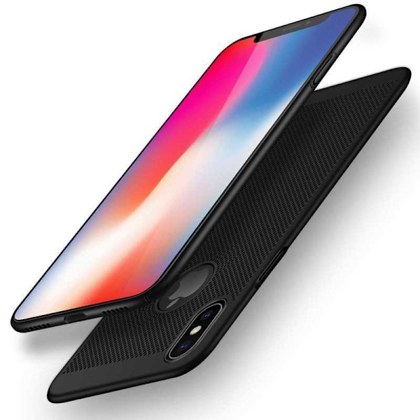 iPhone XS Max Iskunvaimennus Erittäin ohut kumipäällysteinen Case Breeze Black