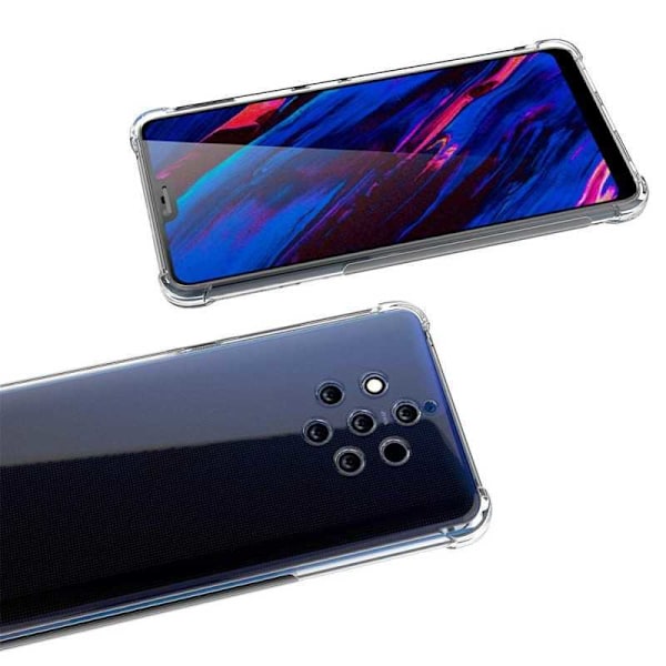 Nokia 9 Pureview Stødabsorberende Silikone Shell Shockr Transparent
