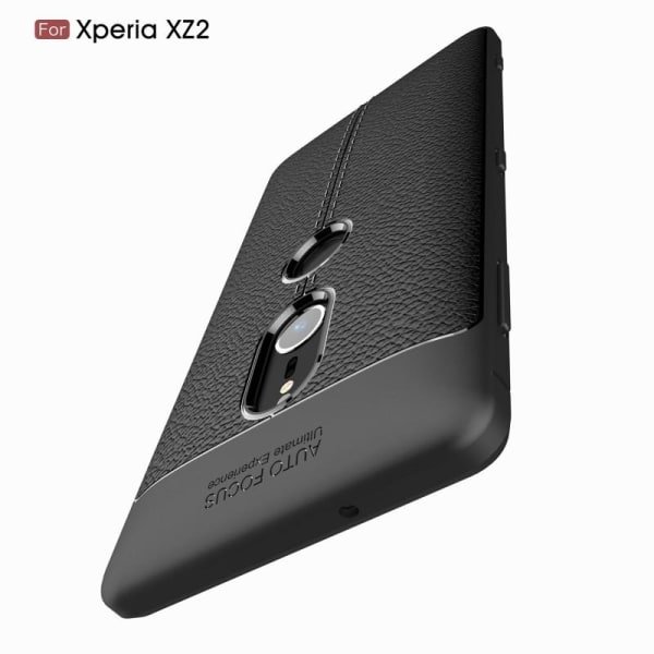 Xperia XZ2 iskunkestävä ja iskunvaimenninsuoja LeatherBack Black