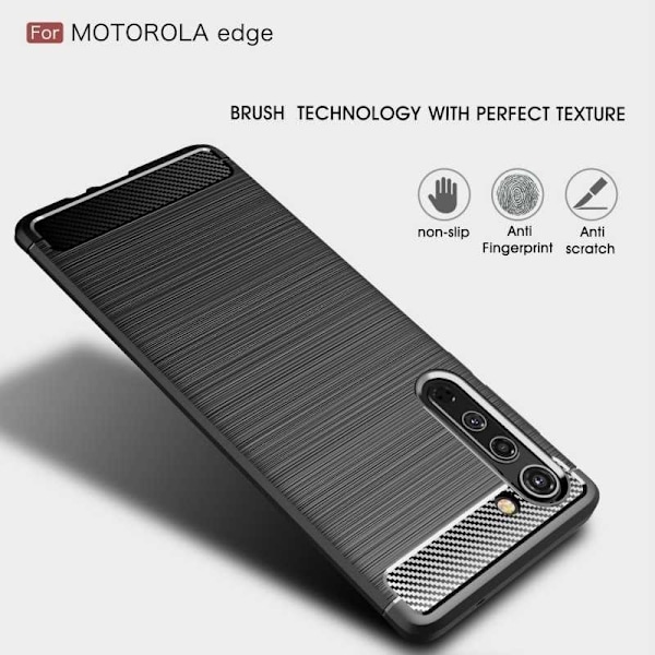 Motorola Moto Edge Shockproof Shell SlimCarbon Black