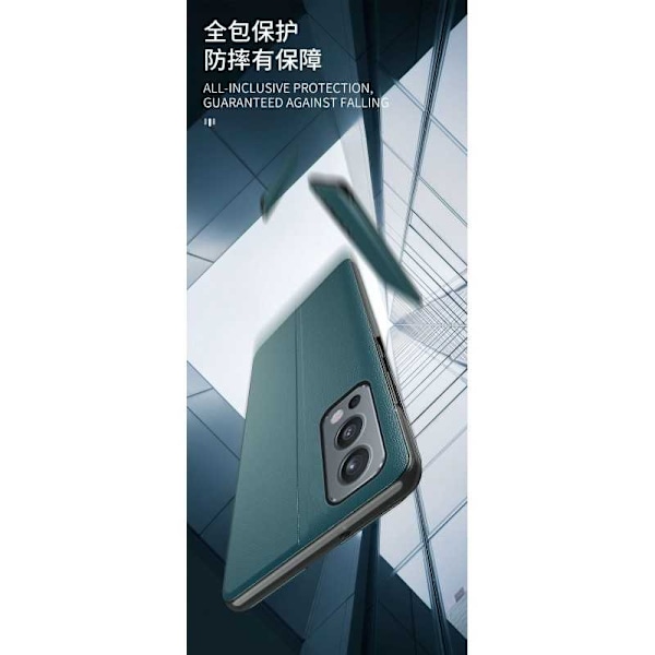 OnePlus Nord 2 5G Stilfuldt Smart View-etui - Sort Black
