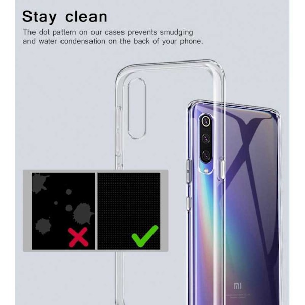 Yksinkertainen Xiaomi Mi 9 -iskuja vaimentava silikonikuori Transparent