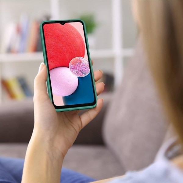 Samsung A51 Gummibelagd Mattgrönt Skal Kameraskydd Liquid - Grön
