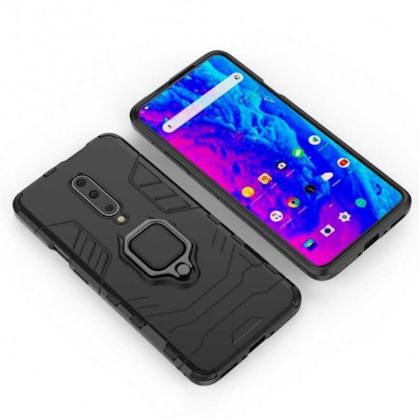 OnePlus 7 Pro / 7T Pro Iskunkestävä suojus rengaspidikkeellä ThinArmor Black