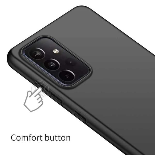 Samsung A72 5G Erittäin ohut kumipinnoitettu mattamusta Cover Basic V2 Black
