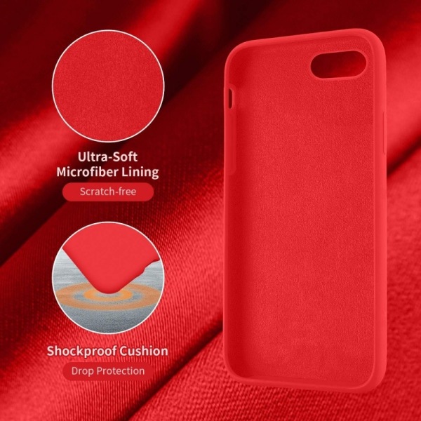 Gummibelagt Stöttåligt Skal iPhone 7 / 8 / SE2 / SE3 - Röd