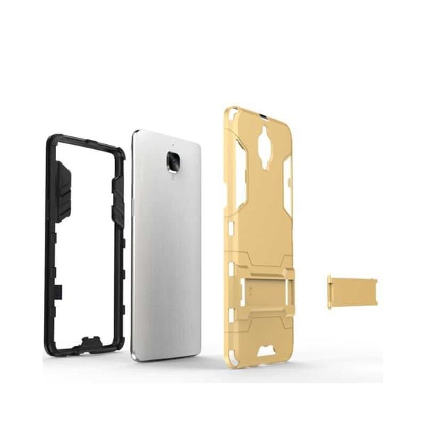 OnePlus 3 & 3 T Iskunkestävä suojus jalustalla ThinArmor Grå