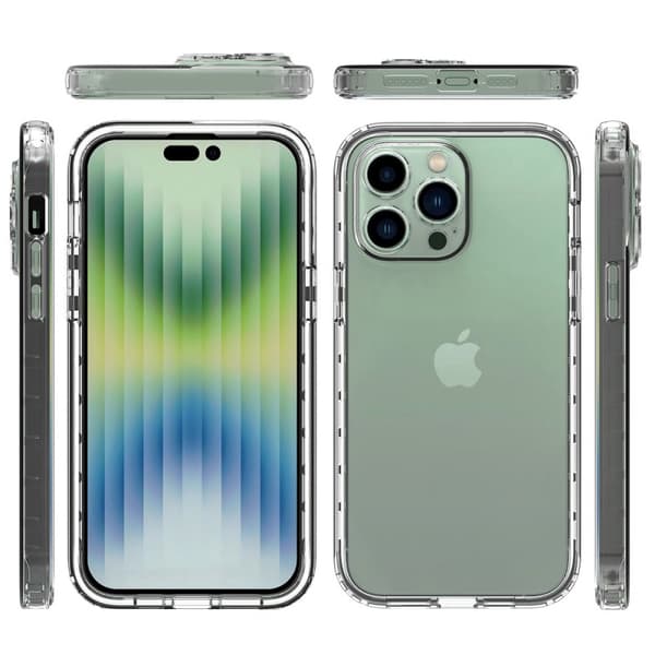 iPhone 14 Pro Max Heltäckande Premium 3D Skal 3in1 ThreeSixty Clear