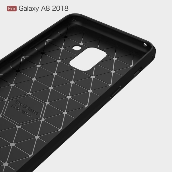 Samsung A8 2018 Støtsikker støtdempertrekk SlimCarbon Svart