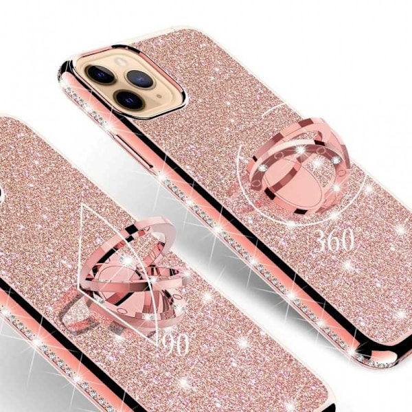 iPhone 13 Pro stødabsorberende cover med Ring Holder Strass Svart