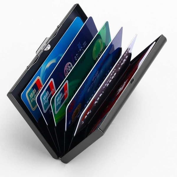 Tyylikäs korttiteline RFID-Secure 6-CARD Black