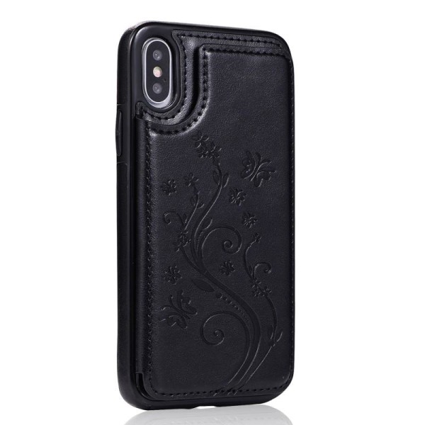 iPhone X Shockproof Case Kortholder 3-POCKET Flippr V2 Black