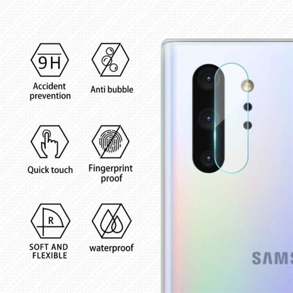 2-PACK Samsung Note 10 Plus kamerabeskyttelse Transparent