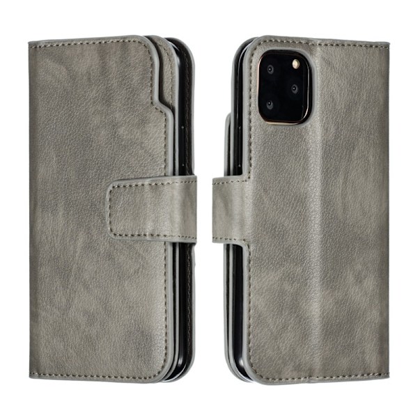 iPhone 11 Pro Max Praktisk Plånboksfodral med 12-Fack Array V4 - Grå