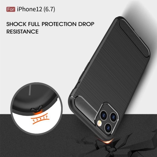 iPhone 12 Pro Max iskunkestävä kotelo SlimCarbon Black