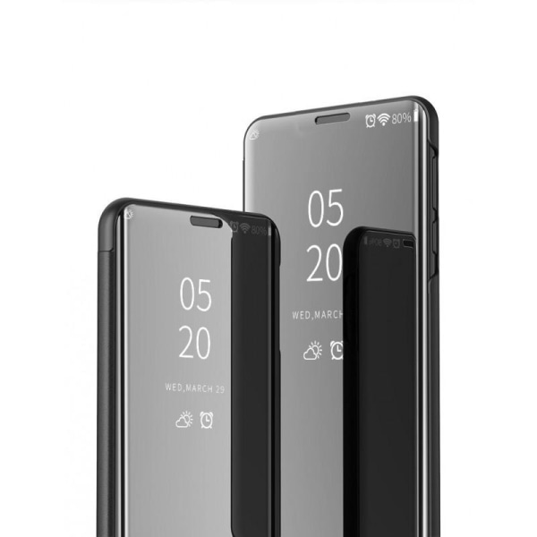 Samsung A41 Smart Flip Case Clear View Standing V2 Rocket Black